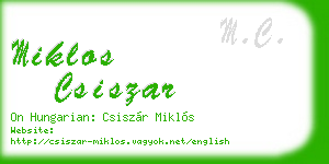 miklos csiszar business card
